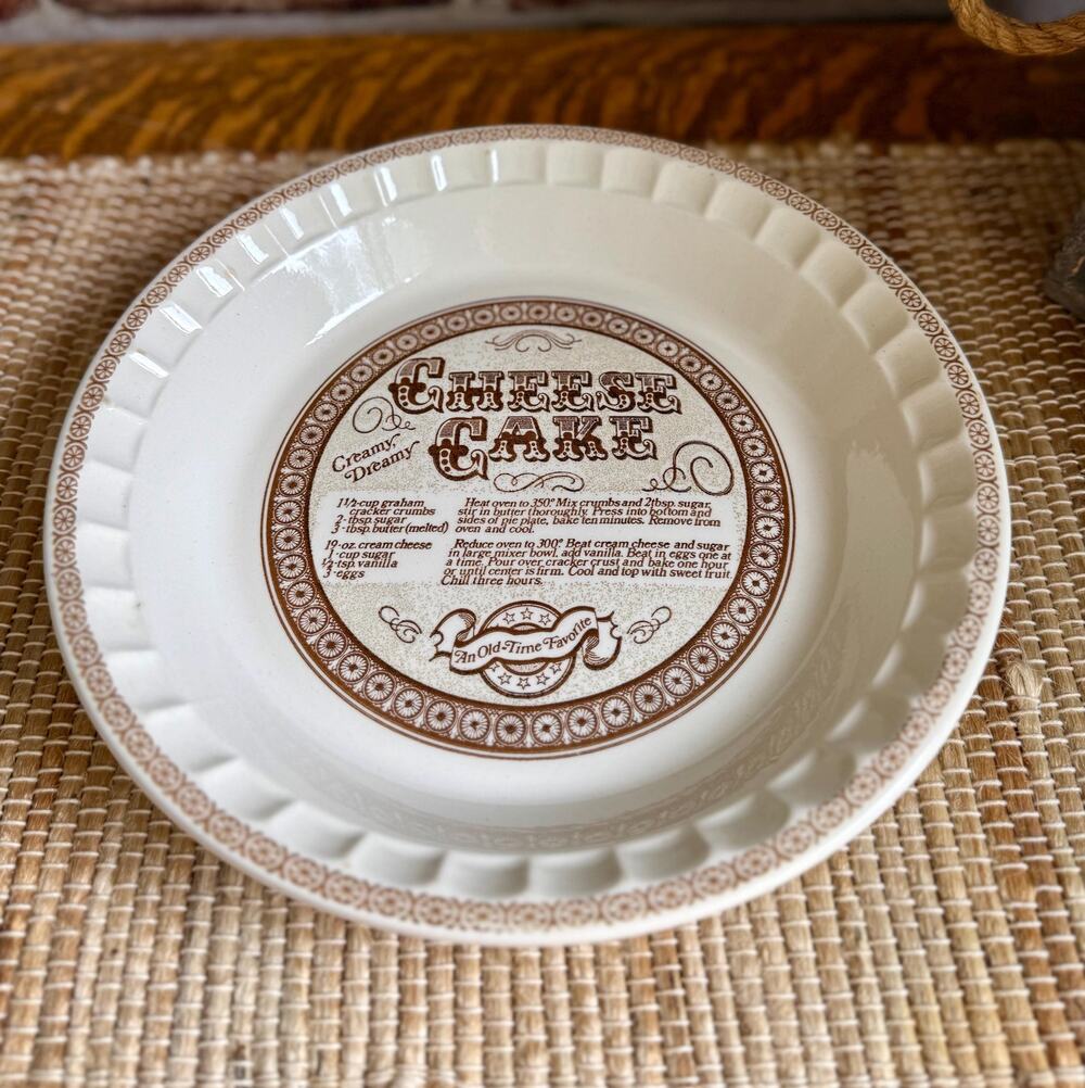 Vintage Royal China Country Harvest Cheesecake Recipe Pie Plate